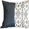 Homeroots Bisected Eclectic Patterns & Spruce Blue Faux Leather Lumbar Pillow Cover 386782